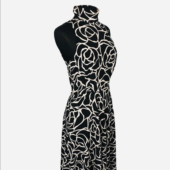 Jody of California Abstract Mock Neck Dress Vintage Boho Hippie 70's 80's Floral - Picture 8 of 11